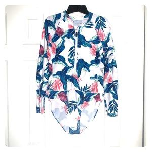 Women's Fashion UV Rashguard Long Sleeve Zip